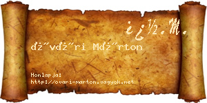Óvári Márton névjegykártya