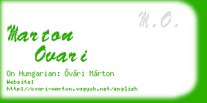marton ovari business card